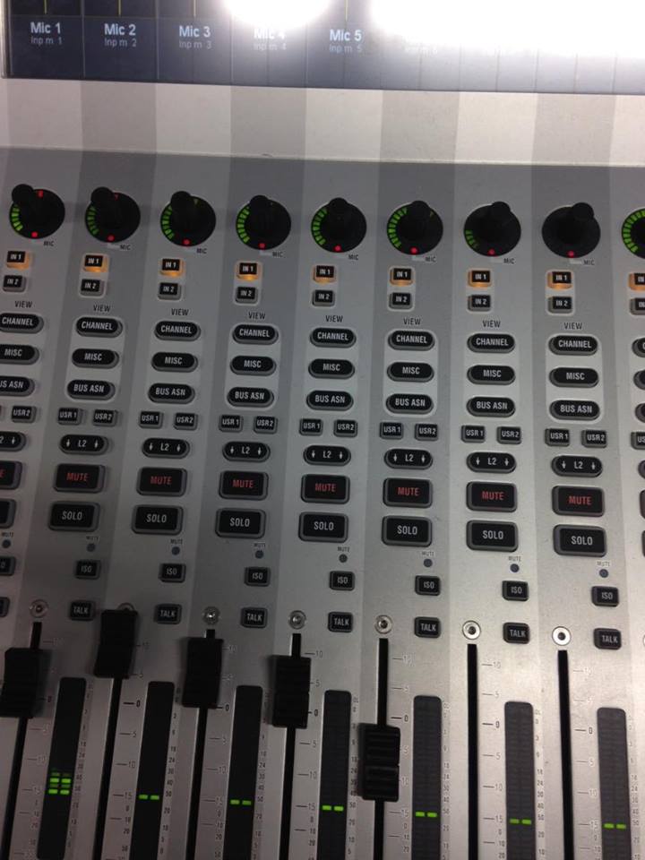 close up of sound desk